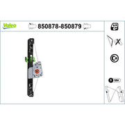 Valeo Electric Window Regulator Lifter Left Rear 850878