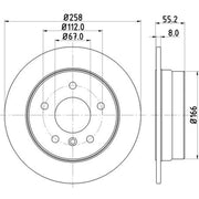 Mintex 2 x Solid Rear Brake Discs MDC1422-x2