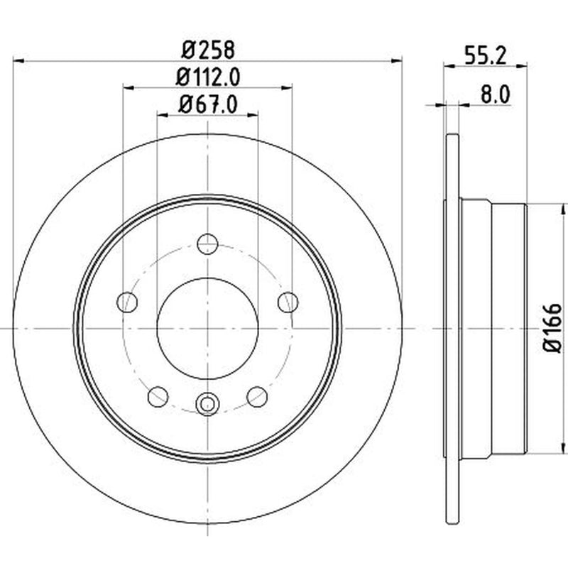 Mintex 2 x Solid Rear Brake Discs MDC1422-x2