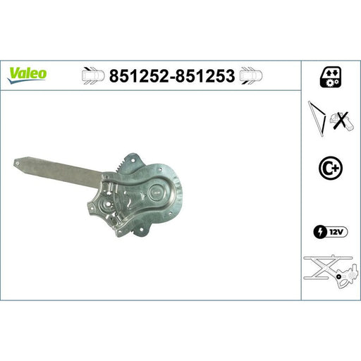 Valeo Electric Window Regulator Lifter Right Rear 851253