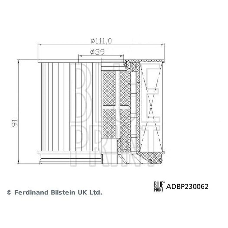 Blue Print Fuel Filter Element ADBP230062