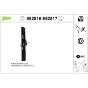 Valeo Electric Window Regulator Lifter Left Front 852516