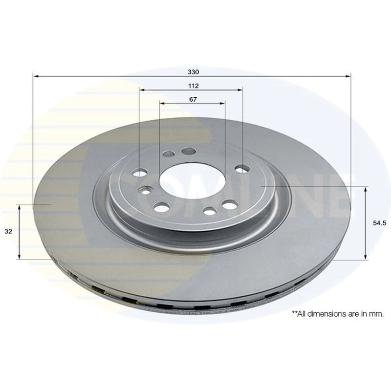 Comline 2 x Vented Front Brake Discs ADC2893V-x2