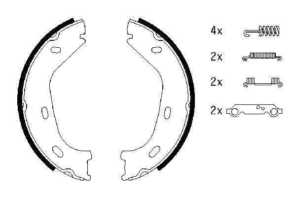 Bosch Parking Brake Shoe Set 0986487542