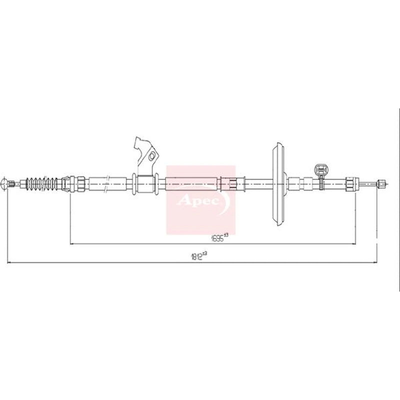 Apec Handbrake Cable Left Rear CAB1919