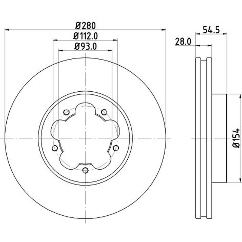 Mintex Lcv Van Kits internally vented 280mm MVK0017