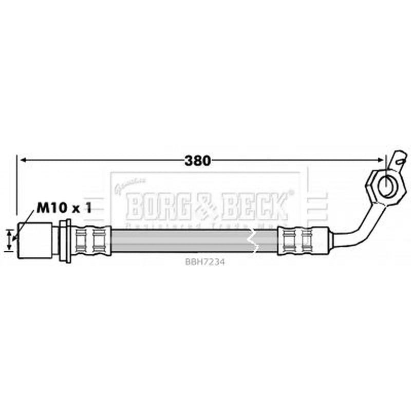 Borg & Beck Brake Hydraulic Hose Line Front Right BBH7234
