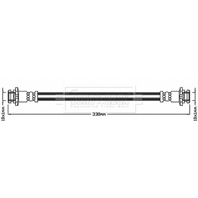 Borg & Beck Brake Hydraulic Hose Line Rear BBH8046