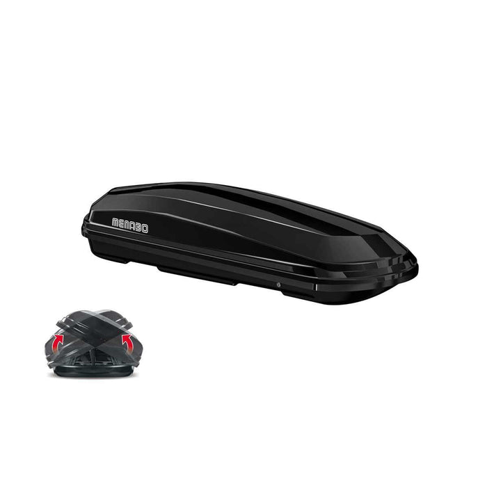 Menabo Diamond 450 Litre Black Roof Box with Duo / Dual Opening (75kg Max.) - Menabo - Van Life Living