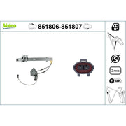 Valeo Electric Window Regulator Lifter Left Front 851806