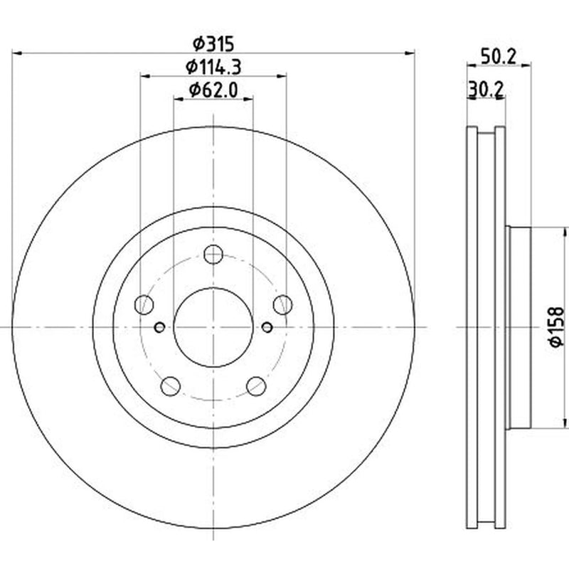 Mintex 2 x Vented Front Brake Discs MDC2638