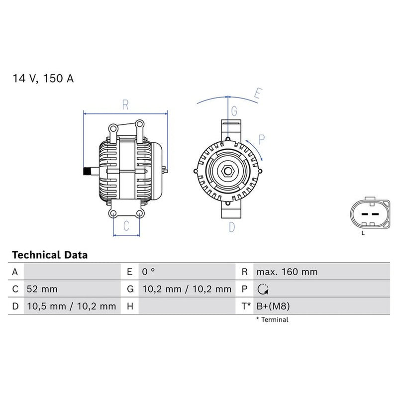 Bosch Car Alternator 12V 0 986 086 420