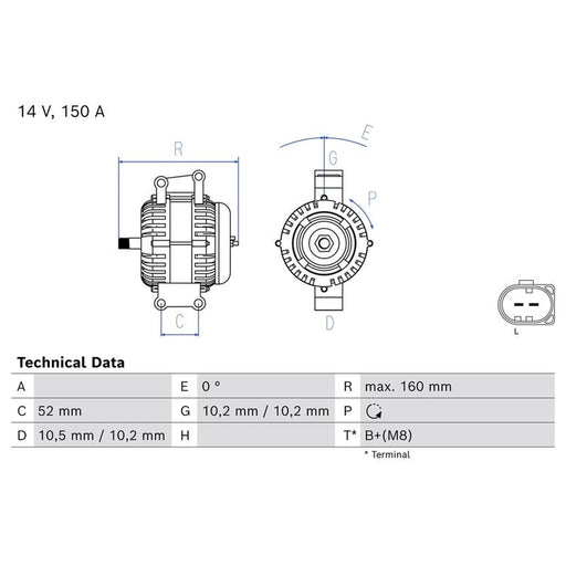 Bosch Car Alternator 12V 0 986 086 420