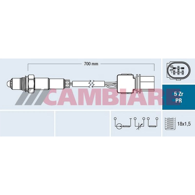 Cambiare O2 Lambda Oxygen Sensor before catalytic conv VE381791