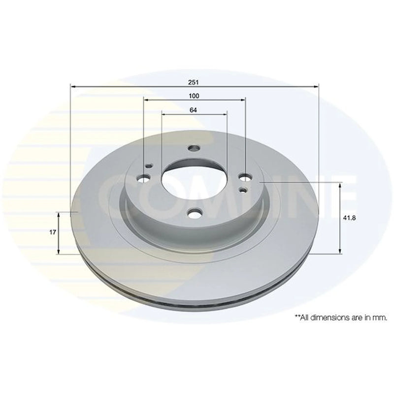 Comline 2 x Vented Front Brake Discs ADC2811V-x2