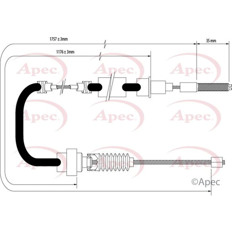 Apec Handbrake Cable Right Rear CAB1527