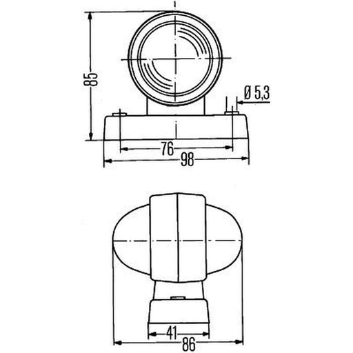 Hella Outline Marker Lamp Red/White 2XS Lateral Mounting 2XS 955 031-001