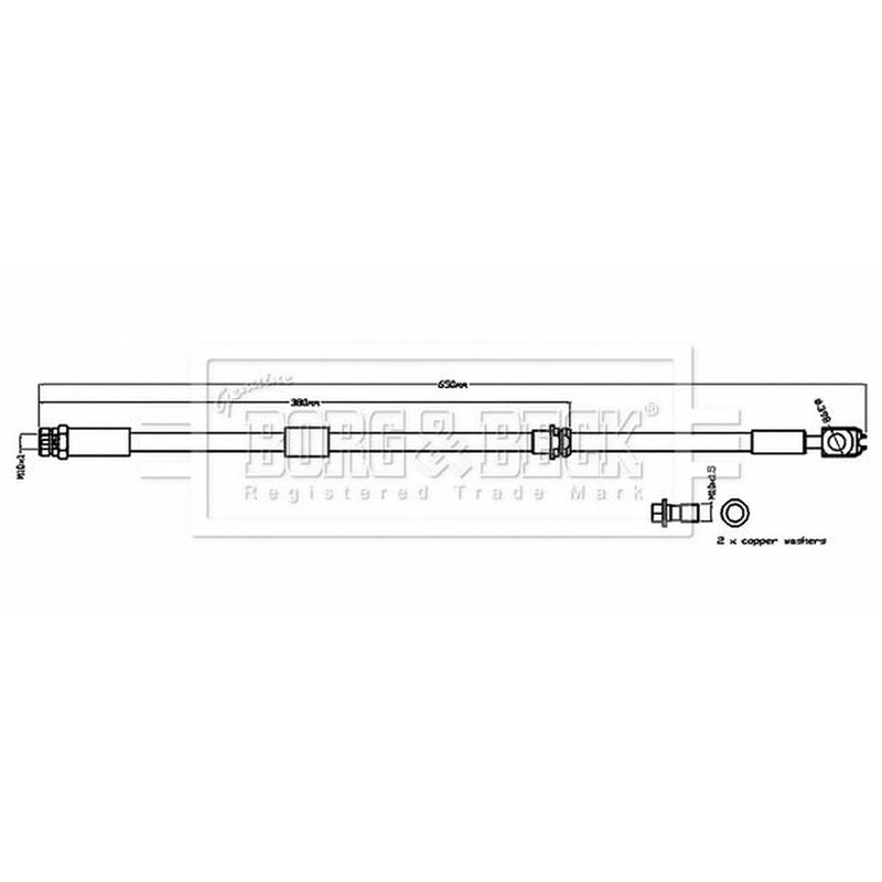 Borg & Beck Brake Hydraulic Hose Line Front Right BBH8840