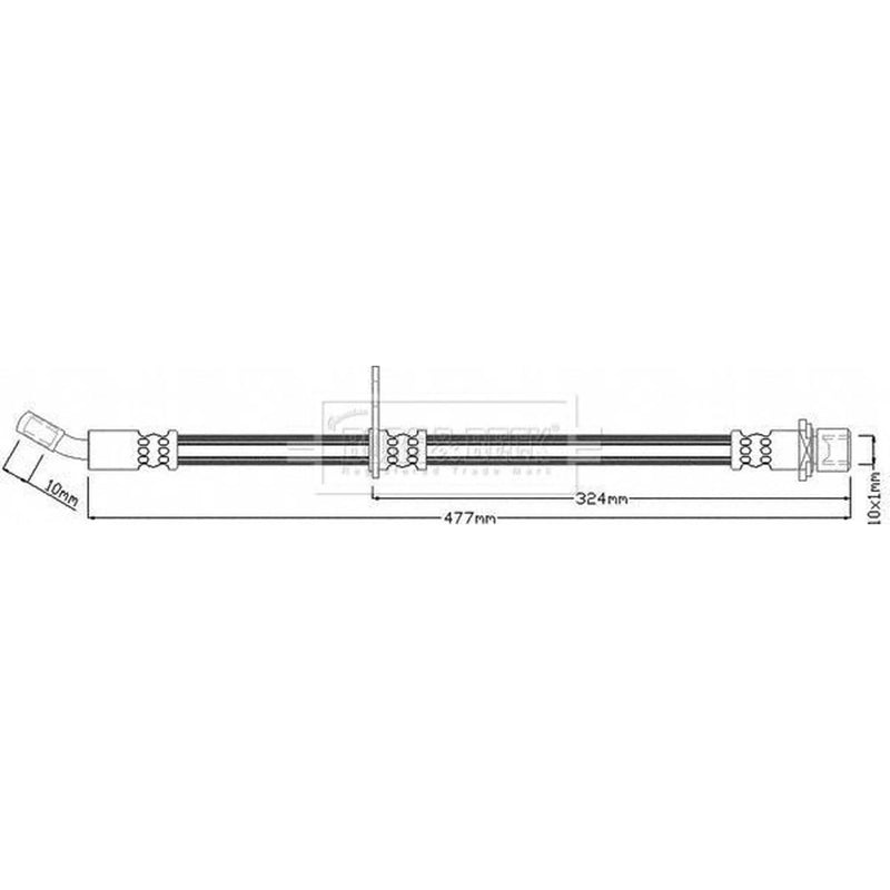 Borg & Beck Brake Hydraulic Hose Line Front Right BBH8621