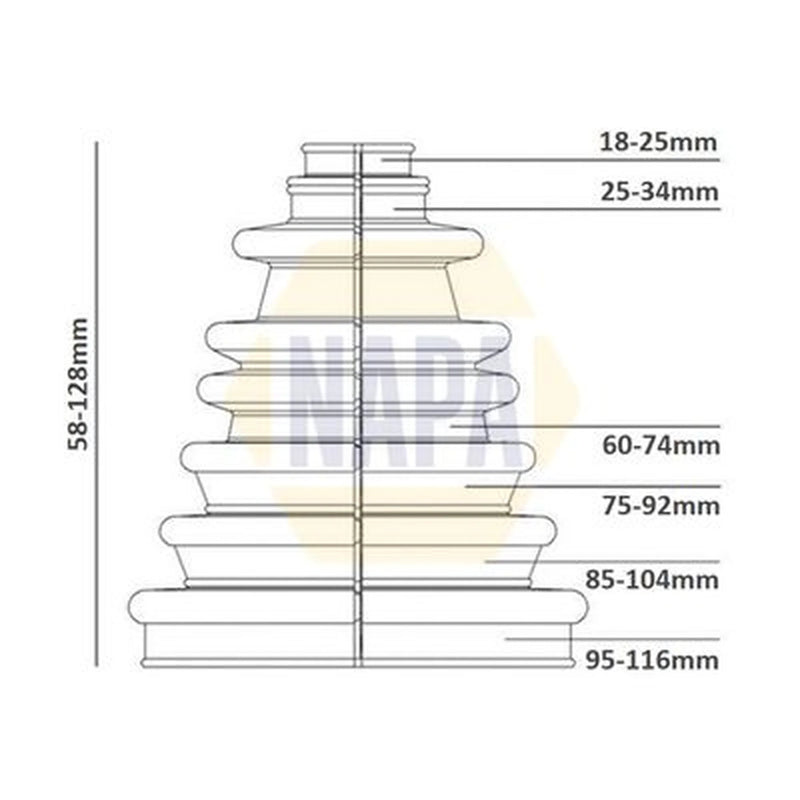 NAPA Drive Shaft Bellow Wheel Side NCB8003