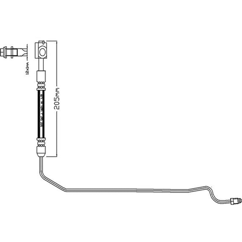 Juratek Brake Hydraulic Hose Line outer JBH1185R