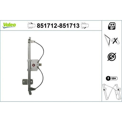 Valeo Electric Window Regulator Lifter Right Front 851713