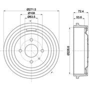 Mintex Brake Drum Assembly Rear MBD038