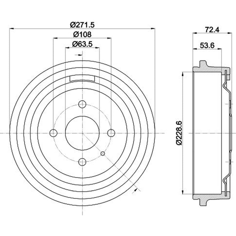 Mintex Brake Drum Assembly Rear MBD038