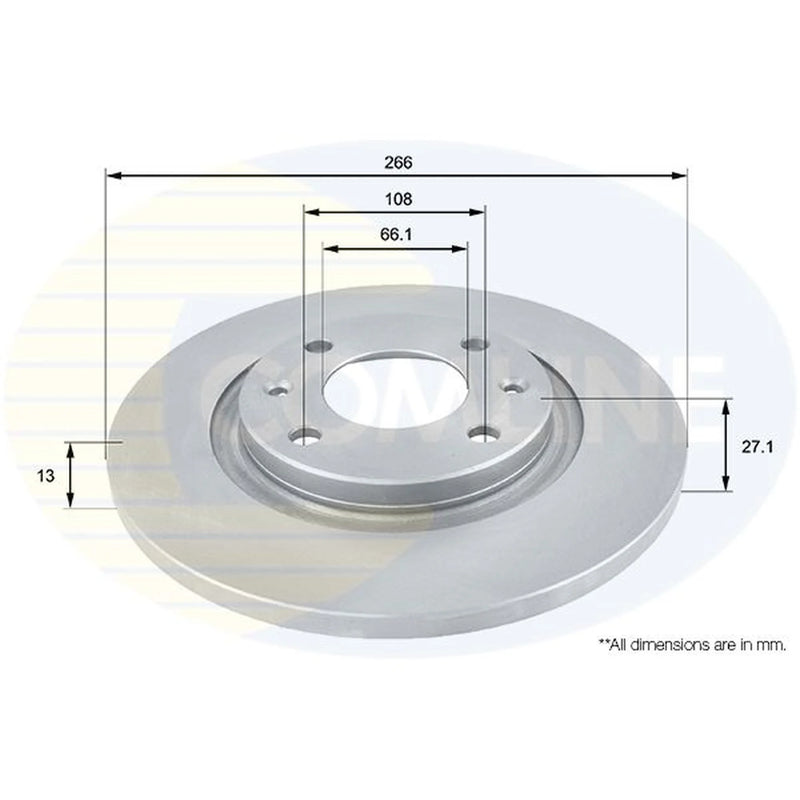 Comline 2 x Front Brake Discs ADC1521-x2