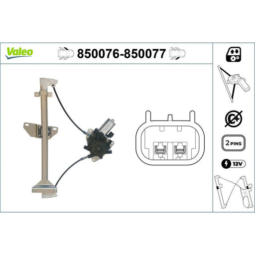 Valeo Electric Window Regulator Lifter Left Front 850076
