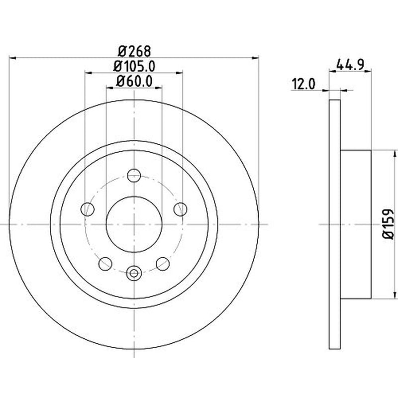 Mintex 2 x Solid Rear Brake Discs MDC2132-x2