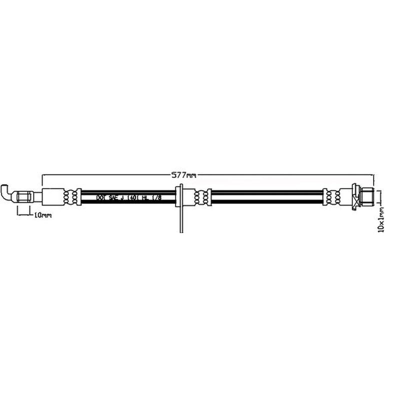 Abtex Brake Hydraulic Hose Line Front Right ABH1083R