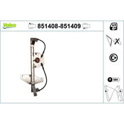 Valeo Electric Window Regulator Lifter Left Rear 851408