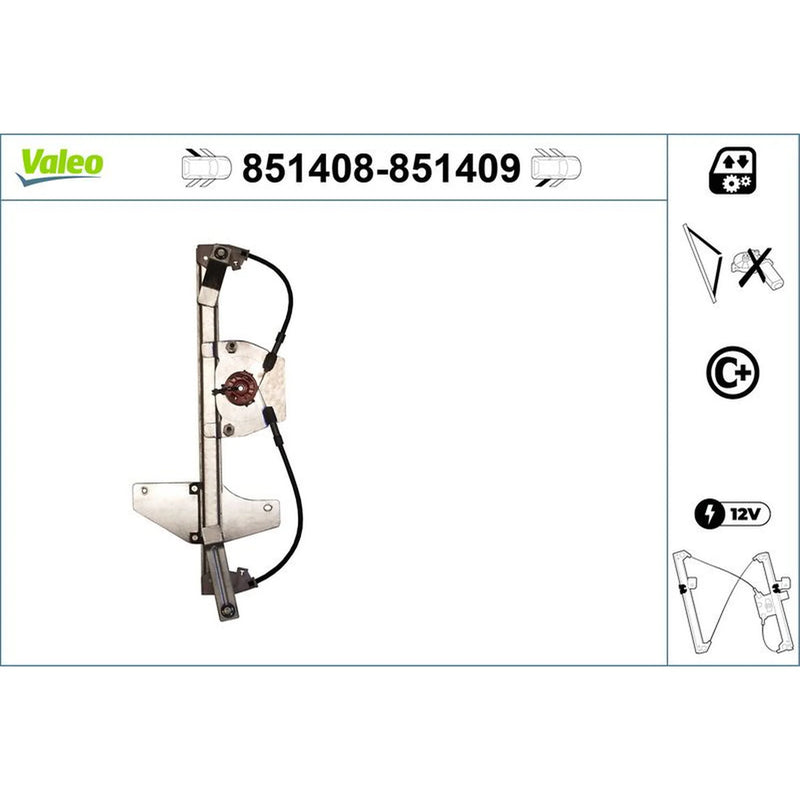 Valeo Electric Window Regulator Lifter Left Rear 851408