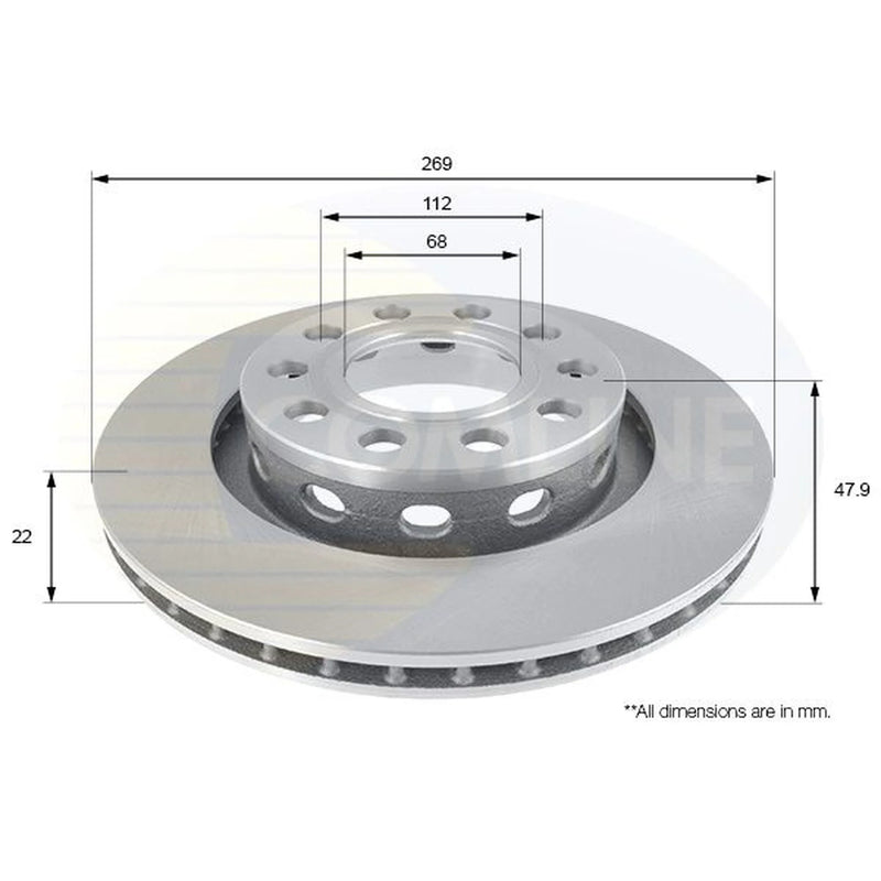 Comline 2 x Vented Rear Brake Discs ADC2611V