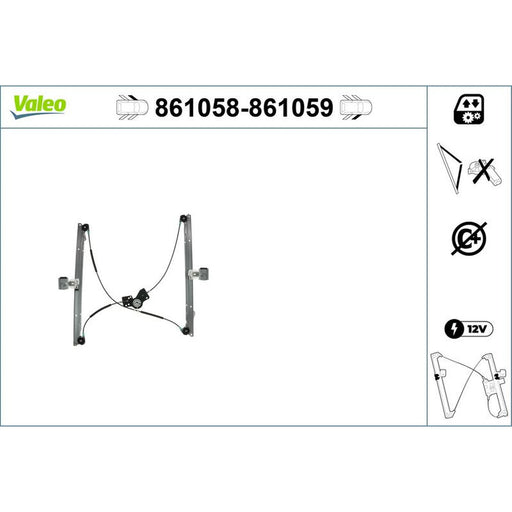 Valeo Electric Window Regulator Lifter Right Front 861059