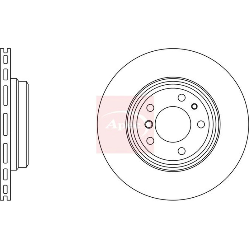 Apec 2 x Vented Front Brake Discs DSK3677-x2