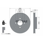 Textar 2 x Vented Front Brake Discs 92176005-x2