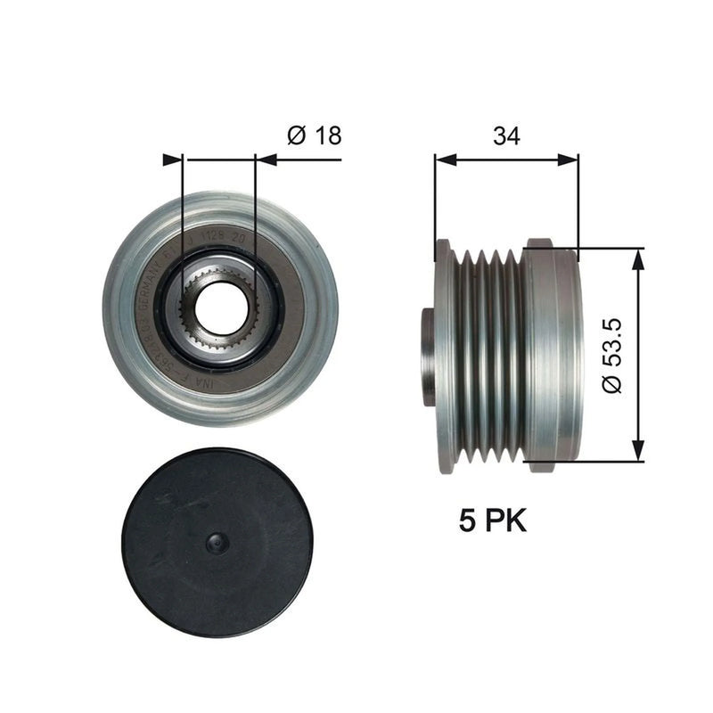 Gates Alternator Overrunning Freewheel Clutch OAP7202
