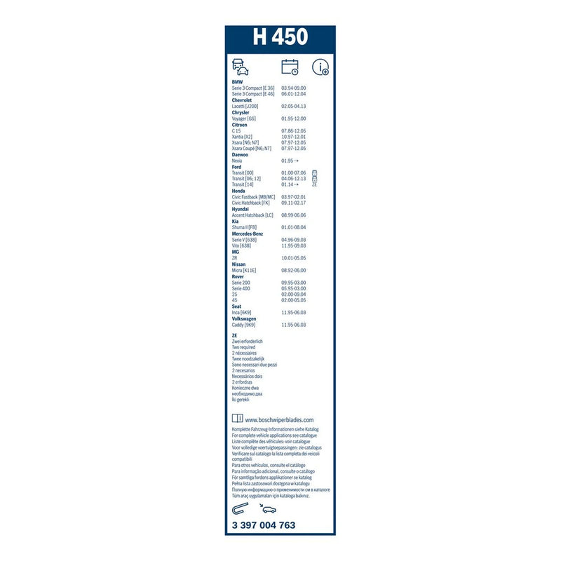 Bosch Conventional Wiper Blade 450mm — H450