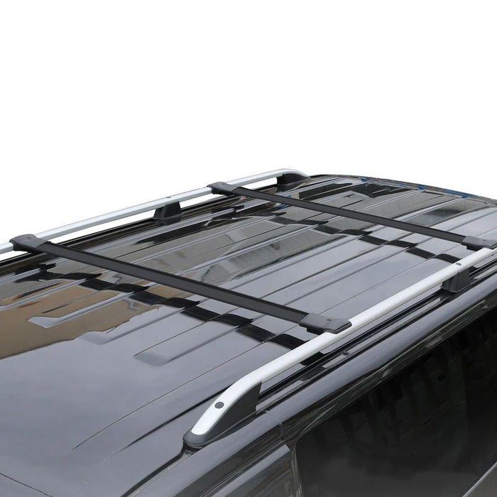 Roof Bars Rack Aluminium Black fits Volkswagen Caddy 2021- Onwards - Omtec - Van Life Living