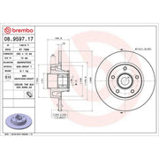 Brembo 2 x Solid Rear Brake Discs 08.9597.17-x2