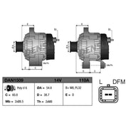 Denso Car Alternator 12V DAN1509