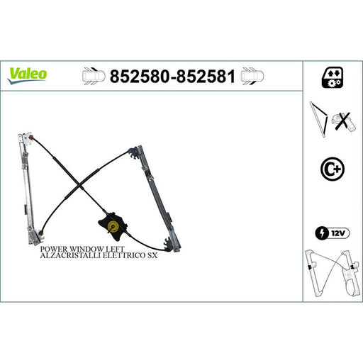Valeo Electric Window Regulator Lifter Left Front 852580
