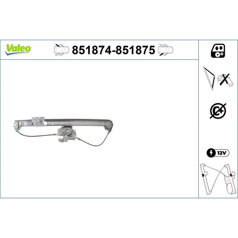 Valeo Electric Window Regulator Lifter Left Rear 851874