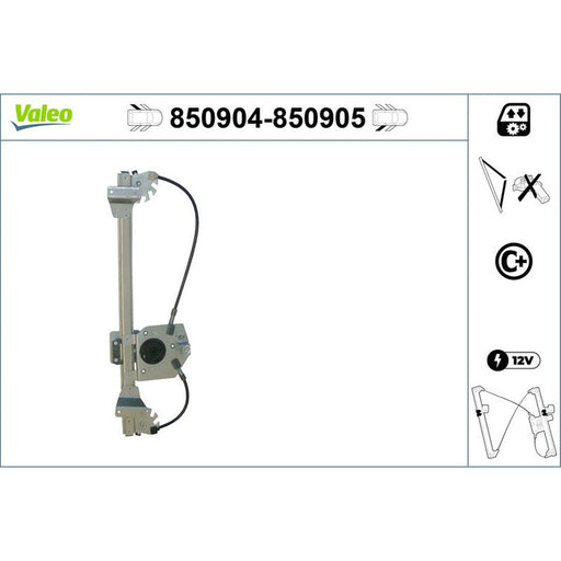 Valeo Electric Window Regulator Lifter Left Rear 850904