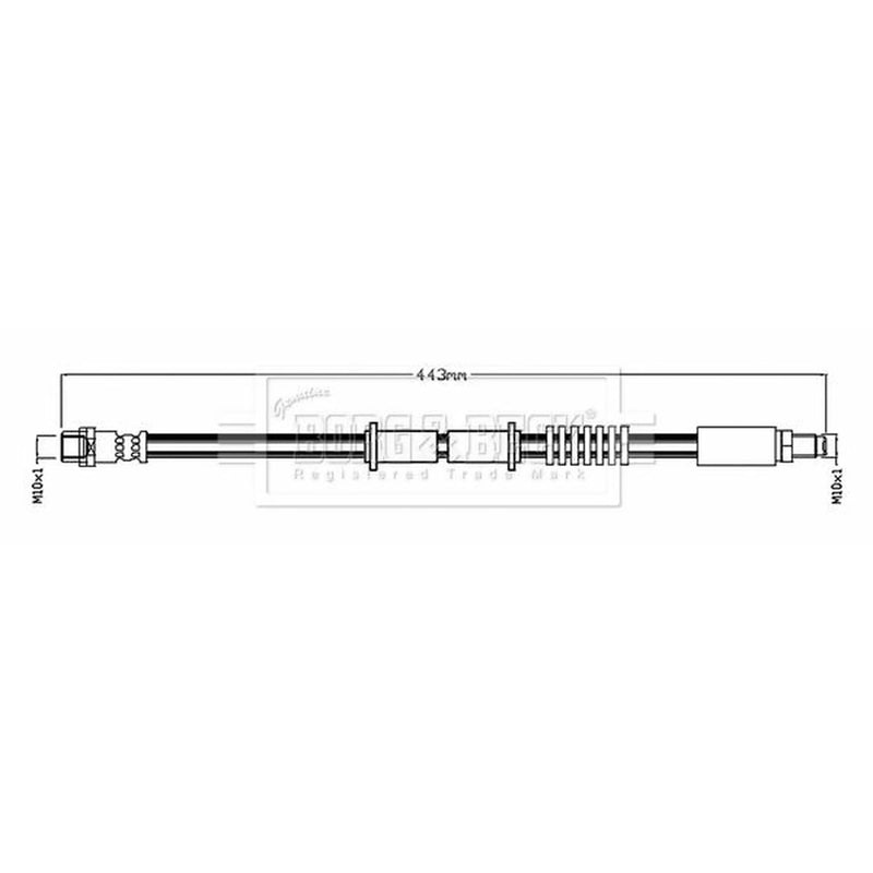 Borg & Beck Brake Hydraulic Hose Line Front Right BBH8786