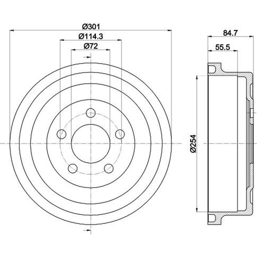 Mintex Brake Drum Assembly Rear MBD367