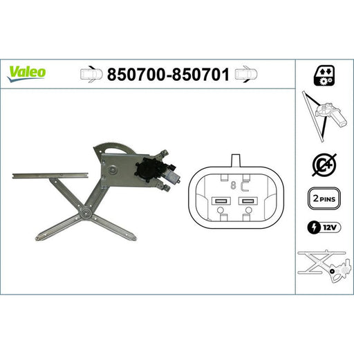 Valeo Electric Window Regulator Lifter Left Front 850700
