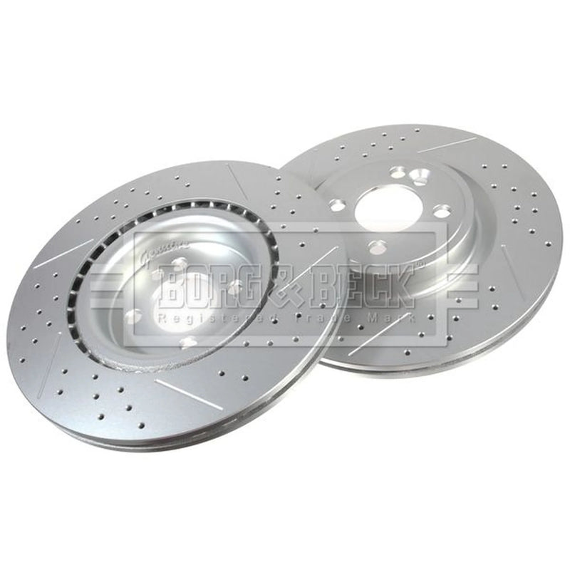 Borg & Beck 2 x Perforated/Vented Front Brake Discs BBD5557-x2